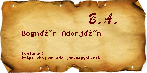 Bognár Adorján névjegykártya