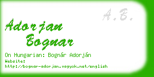 adorjan bognar business card