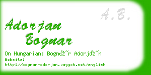 adorjan bognar business card